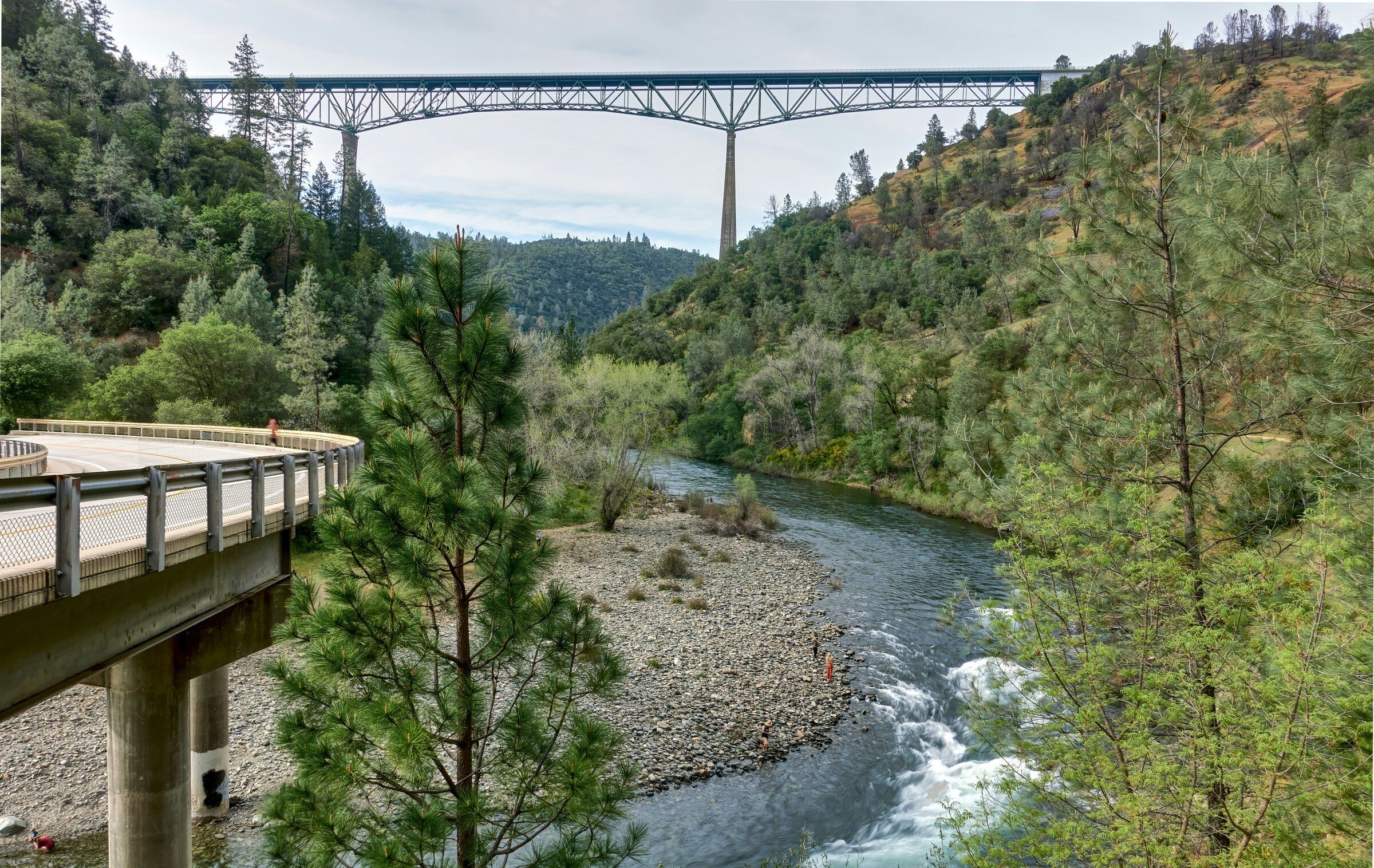 Foresthill Bridge above the American River canyon near Auburn, California