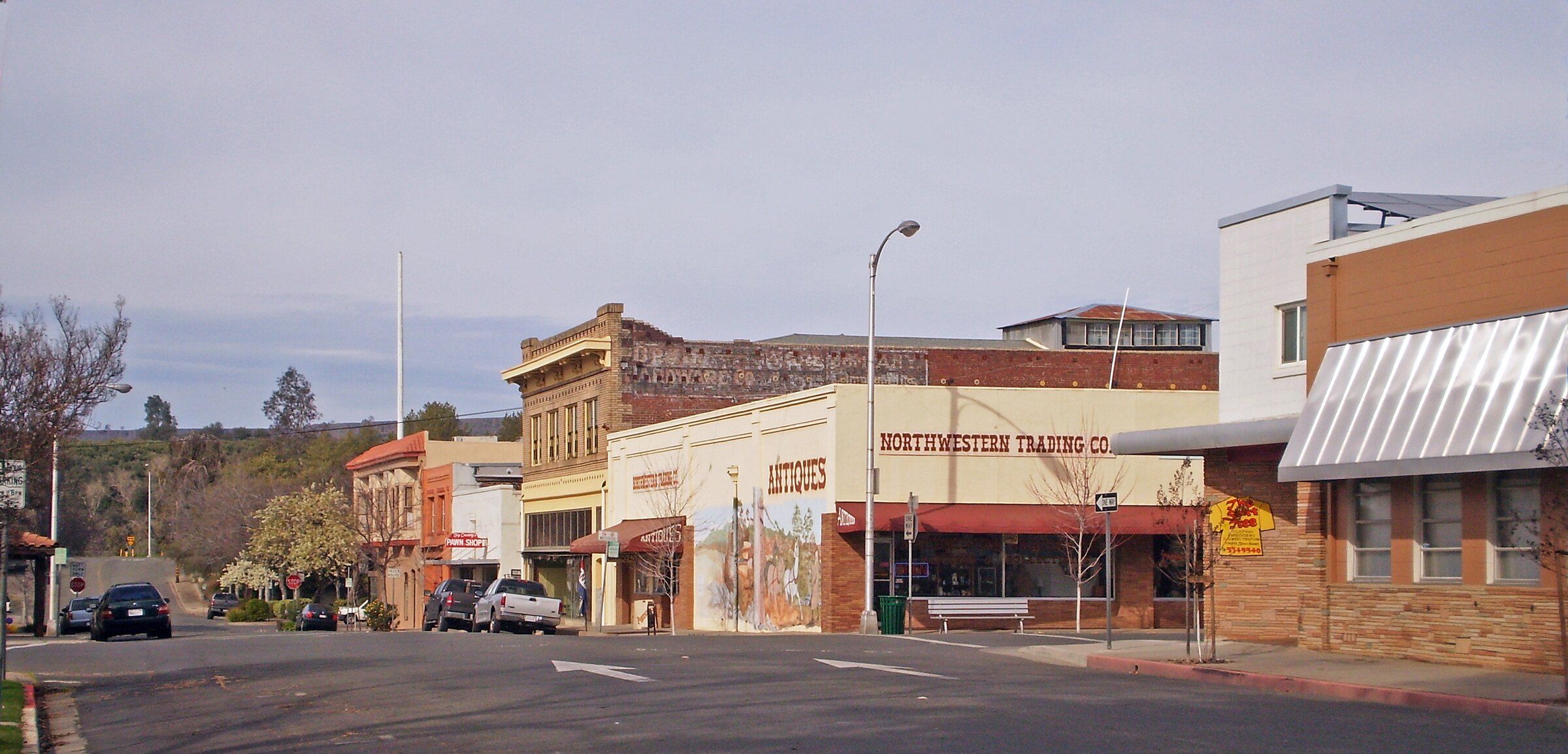 Historic commercial buildings in downtown Oroville, California